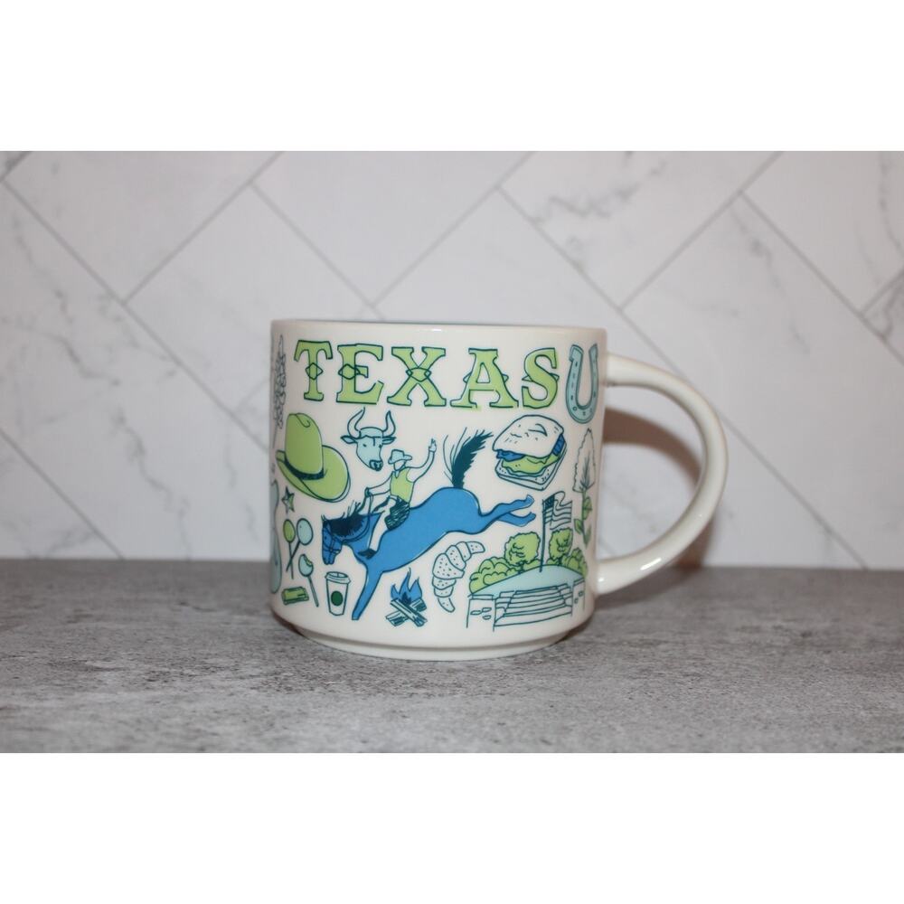 Starbucks Texas Been There Series Blue V3 Mug 14oz Rare HTF EUC